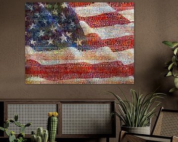 Amerikaanse vlag mozaïek van Atelier Liesjes