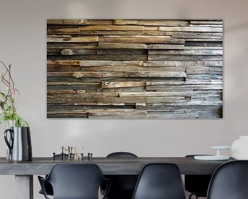 Wall of driftwood