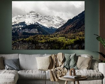 Besneeuwde bergen in Zwitserland van Yvette Baur