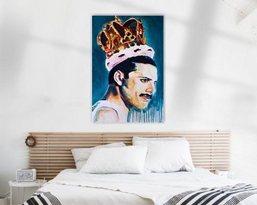 Freddie Mercury portret schilderij Zanger Queen van Angela Peters
