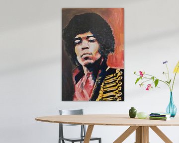 Jimi Hendrix Portret schilderij van Angela Peters