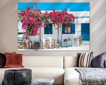 Typical Greek house with flowers by Joep Brocker