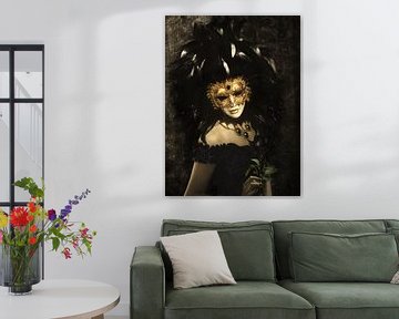 The masked woman in black by Babette van den Berg