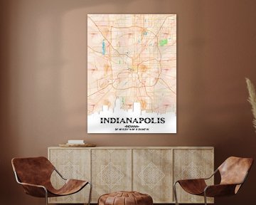 Indianapolis van Printed Artings