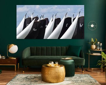Skûtsje klassieke Friese Tjalk-zeilschepen tijdens het jaarlijkse Skûtsjesilen van Sjoerd van der Wal Fotografie