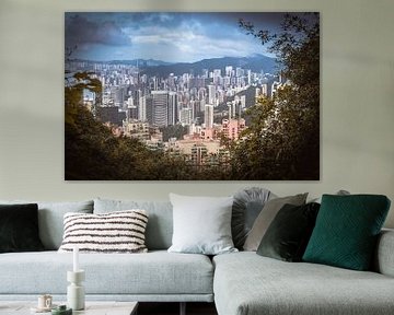 La belle silhouette colorée de Hong Kong (Chine) sur Claudio Duarte