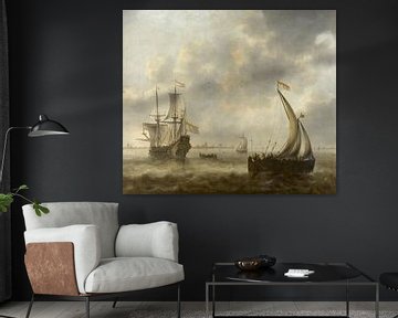 Blick auf Schiffe auf einem Fluss, Jacob Adriaensz Bellevois