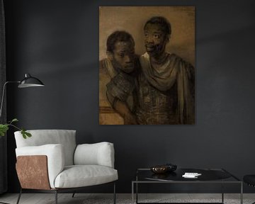 Zwei afrikanische Männer, Rembrandt van Rijn.
