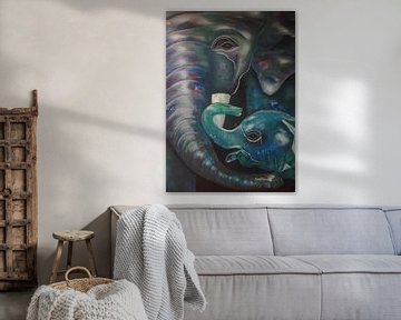 Olifant abstract art van Ruurd van der Meulen