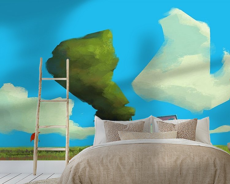 Voorbeeld van het werk in een kamer