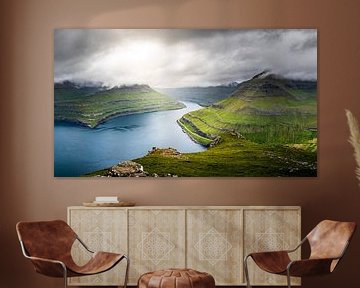 Hvíthamar mountain near Gjógv, Faroe Islands by Dennis Wardenburg