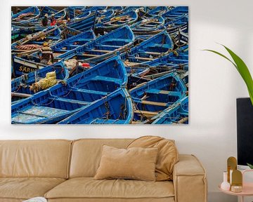 Blaue Boote im Fischerdorf Essaouira