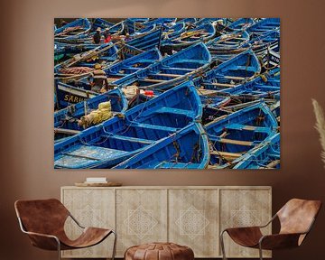 Blaue Boote im Fischerdorf Essaouira