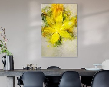 Fleur jaune sur Sharon Harthoorn