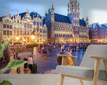 Grand Place in Brussels in the evening by Werner Dieterich