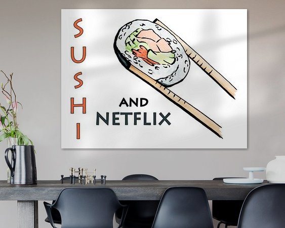 Voorbeeld van het werk in een kamer