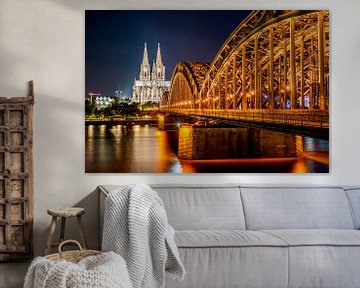 Cologne Cathedral at night by Günter Albers