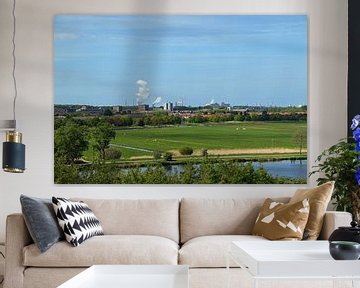 Landscape with the IJmuiden blast furnaces in the background by Robin Verhoef