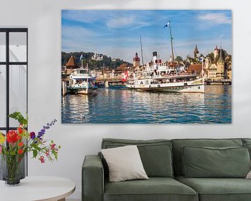 Paddle wheel steamer in Lucerne on Lake Lucerne by Werner Dieterich