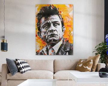 Johnny Cash painting by Jos Hoppenbrouwers