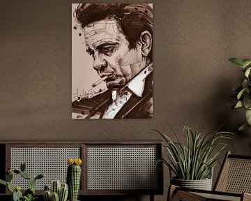 Johnny Cash kunst van Jos Hoppenbrouwers