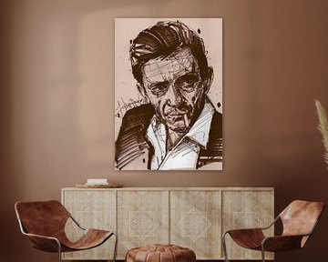 Johnny Cash kunst van Jos Hoppenbrouwers
