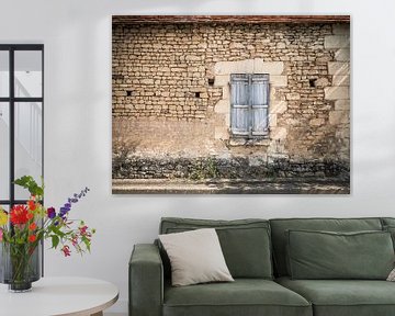 Old wall with window frame in France by Art By Dominic