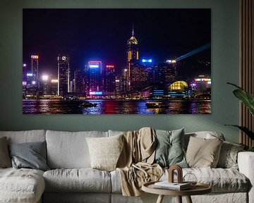 Hong Kong skyline at night van Stijn Cleynhens