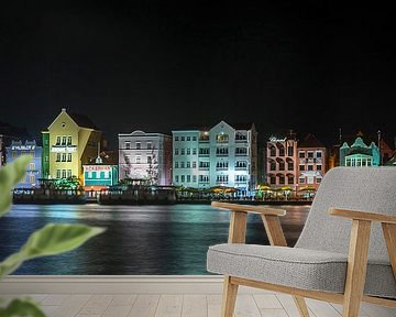 Handelskade Curacao by Night van Mark De Rooij