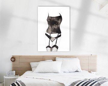 vrouw in zwarte lingerie van Angela Peters