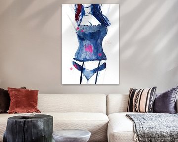 blue lingerie by Angela Peters
