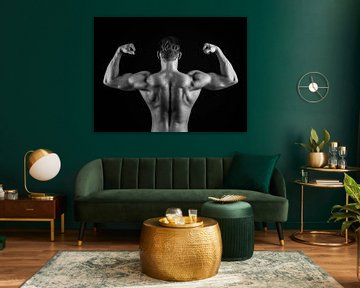 Bodybuilder in Schwarz-Weiß von Art By Dominic