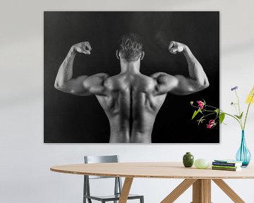 Bodybuilder in Zwart-Wit van Art By Dominic
