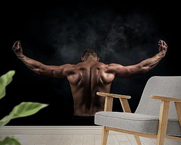 Bodybuilder with Smoke by Art By Dominic