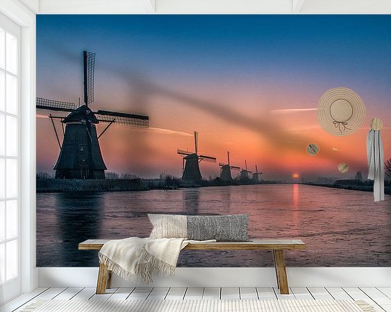 Voorbeeld van het werk in een kamer