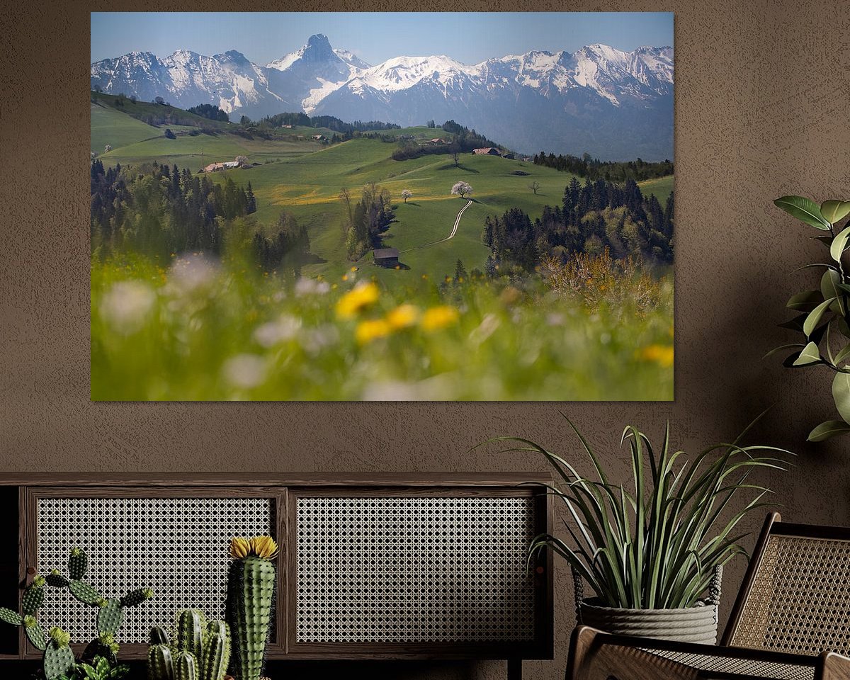 Voorbeeld van het werk in een kamer