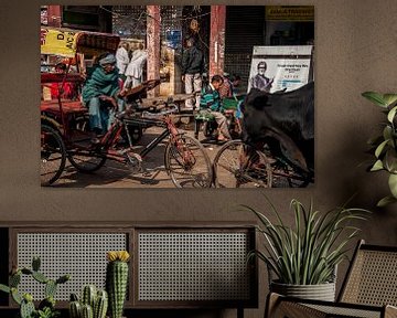 Menschenmassen in den Straßen von New Dehli
