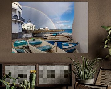 Dubbele regenboog in Lanzarote