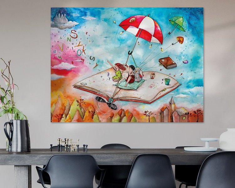 Voorbeeld van het werk in een kamer