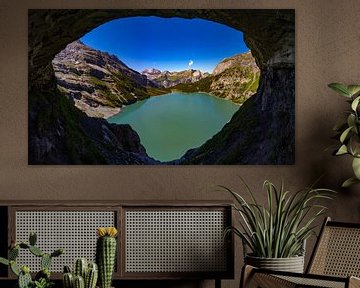 view over the lake oeschinensee by Mark Lenoire