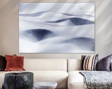 Sand dunes abstract in soft dark blue, grey. by Rosa Frei