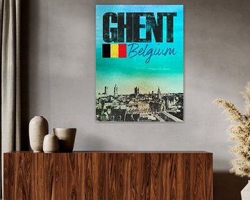 Gent België van Printed Artings