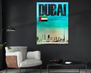 Dubaï Émirats arabes unis sur Printed Artings