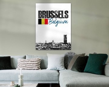 Brussel België van Printed Artings
