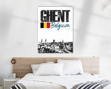 Gent België van Printed Artings