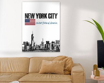 New York City Amerika van Printed Artings