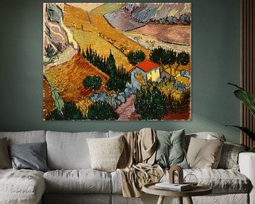 Landschap met huis en ploeger, Vincent van Gogh