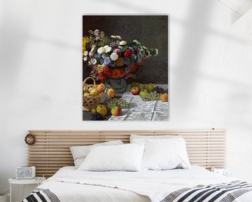 Stilleven met bloemen en fruit, Claude Monet