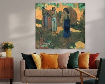 Drei tahitianische Frauen vor gelbem Hintergrund, Paul Gauguin