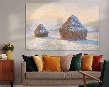Grainstack am Morgen Schnee-Effekt, Claude Monet